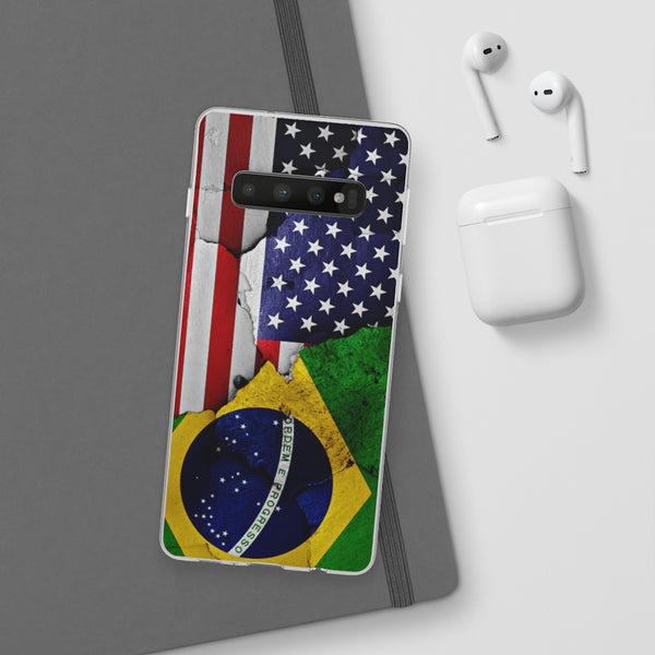 Capinha de Celular Bandeira Brazil USA - Orgulho Estampado