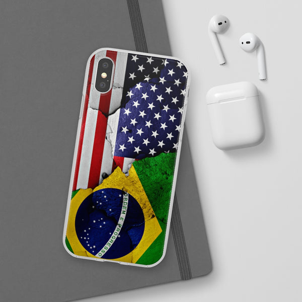 Capinha de Celular Bandeira Brazil USA - Orgulho Estampado