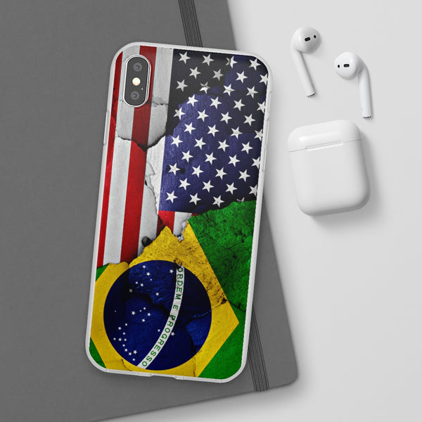 Capinha de Celular Bandeira Brazil USA - Orgulho Estampado