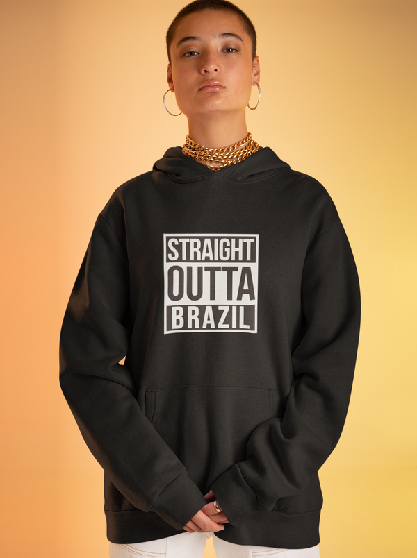 Casaco com capuz Straight Outta Brazil - Orgulho Estampado